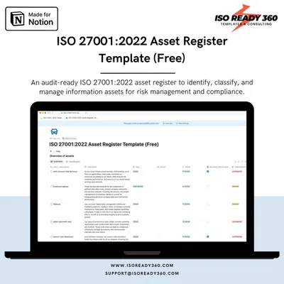 ISO 27001 Information Asset Register template — Control A.5.9
