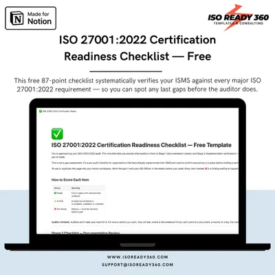 ISO 27001 Certification Readiness Checklist — Stage 1 and Stage 2 audit preparation