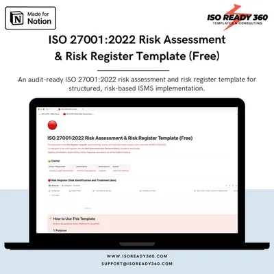 ISO 27001 Risk Assessment & Risk Register template preview